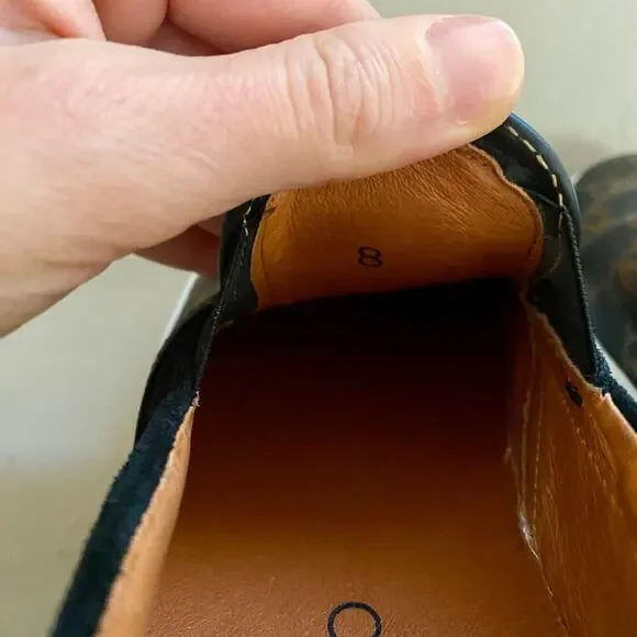 Valentino Regina Leather Suede Slip-On Sneaker Women Sz 8 Monogram Platform Shoe - Picture 6 of 7